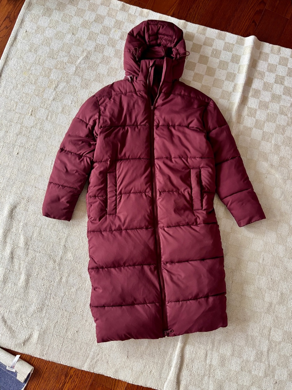 Girlfriend Collective Wine Long Puffer Jacket
